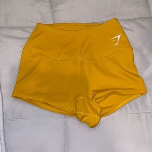 Yellow gymshark lifting/training shorts